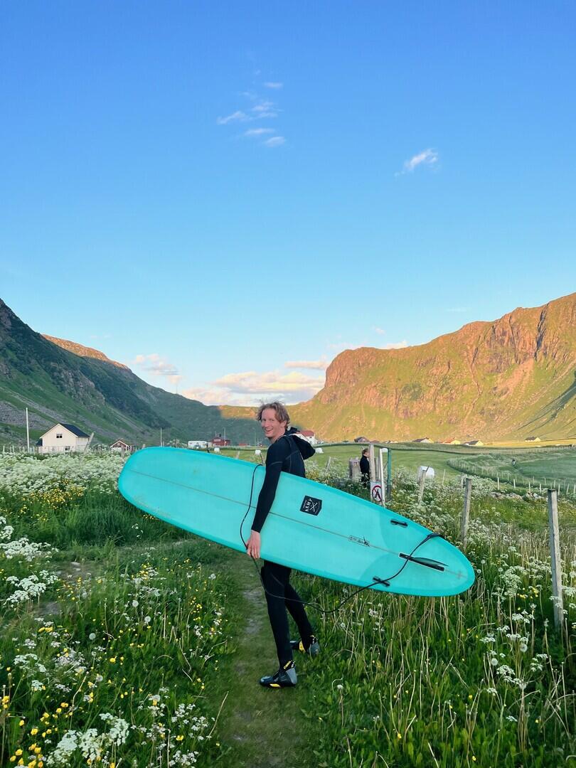 Naturen og friluftsmulighetene var med på å lokke Ådne Jensen Birkeland til Lofoten.  Foto: Privat 
